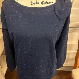 Charter Club large intrepid blue long sleeved sweatshirt w/bow on left s…